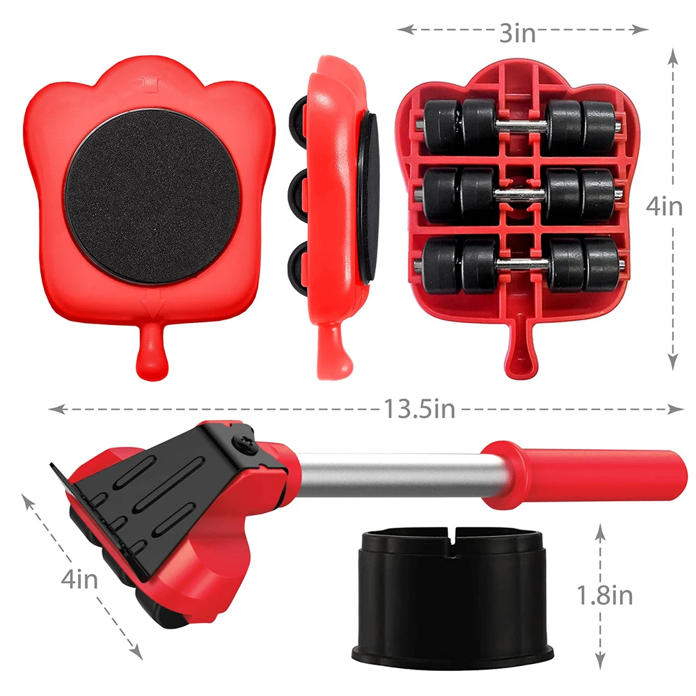 Heavy Duty Furniture Lifter Set Furniture Mover Tool Transport Lifter Heavy Stuffs Moving Wheel Roller Bar Hand Device Tools - Image 6