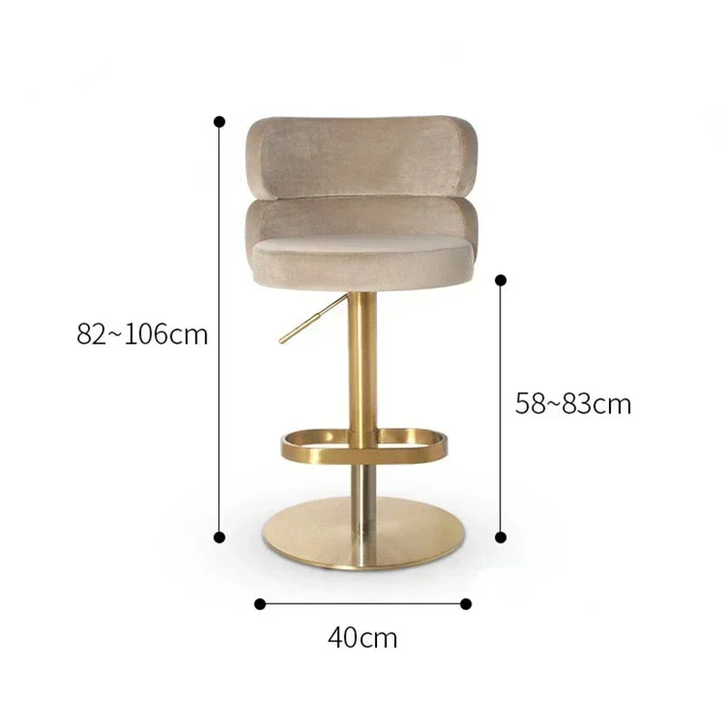 Nordic Design Bar Chair Breakfast Luxury Bar Lifting Adjustable Dinning Chair Soft Reception Bar Chairs White Salon Furniture - Image 6