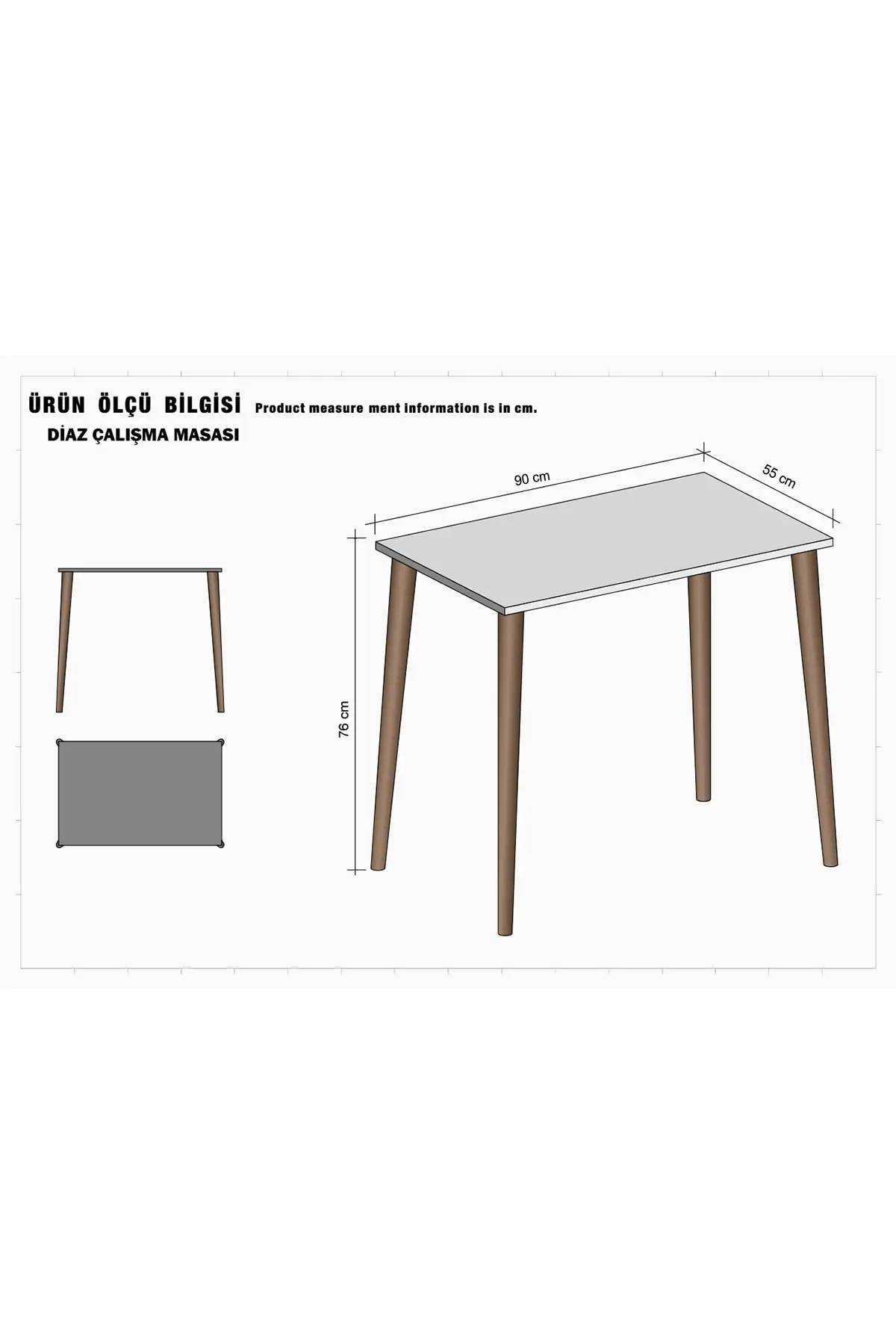 60x90 Cm Black Wooden Desk Office Computer Dining Table - Image 3