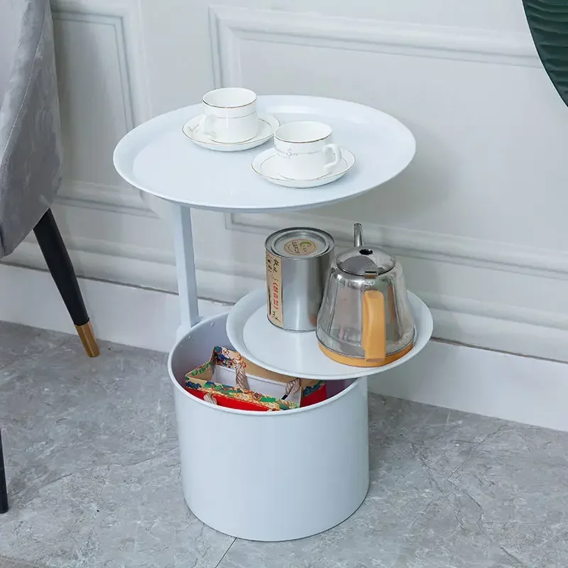 Modern New Multi-functional Double-layer Simple Sofa Corner Table Coffee Table Light Luxury Storage Bedside Rack Side Table - Image 6