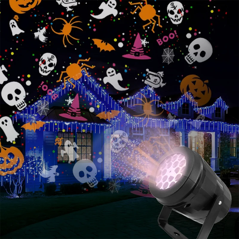 USB Power Halloween Decoration Projector Light Pumpkin Spider Bat Dynamic Pattens Projector Night Light for Bedroom Room Party - Image 5