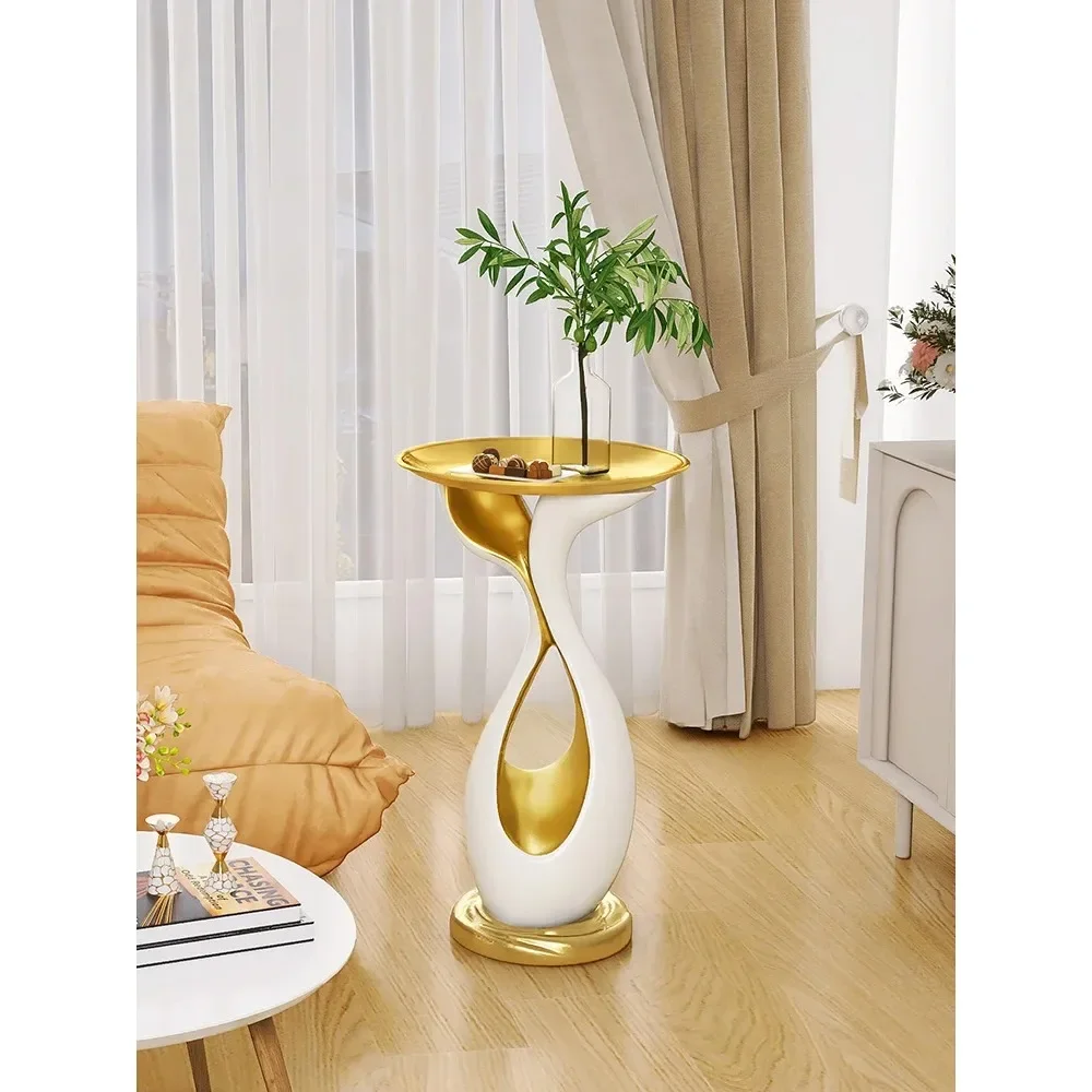 Modern Art Floor Decor Living Room Sofa Small Side Table Advanced Sense Tray Creative Corner Tables Light Luxury Furniture