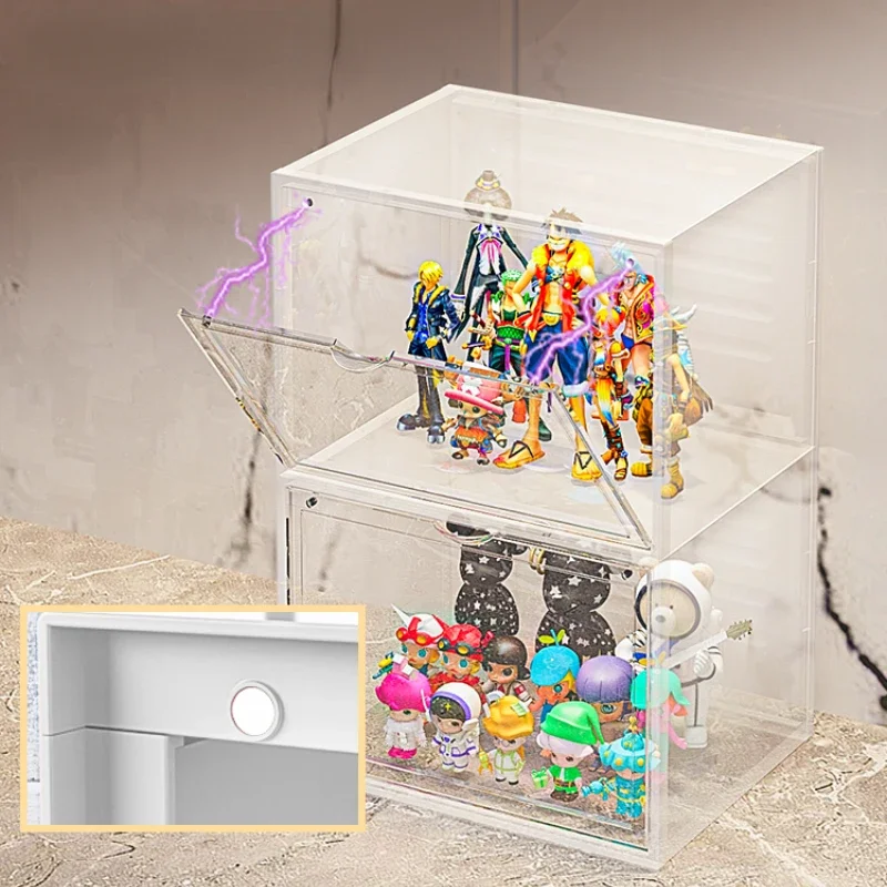 Large Capacity Figure Shelves Display Cabinets Dustproof Transparent Toy Organizer Box Household High-end Storage Organizer - Image 2