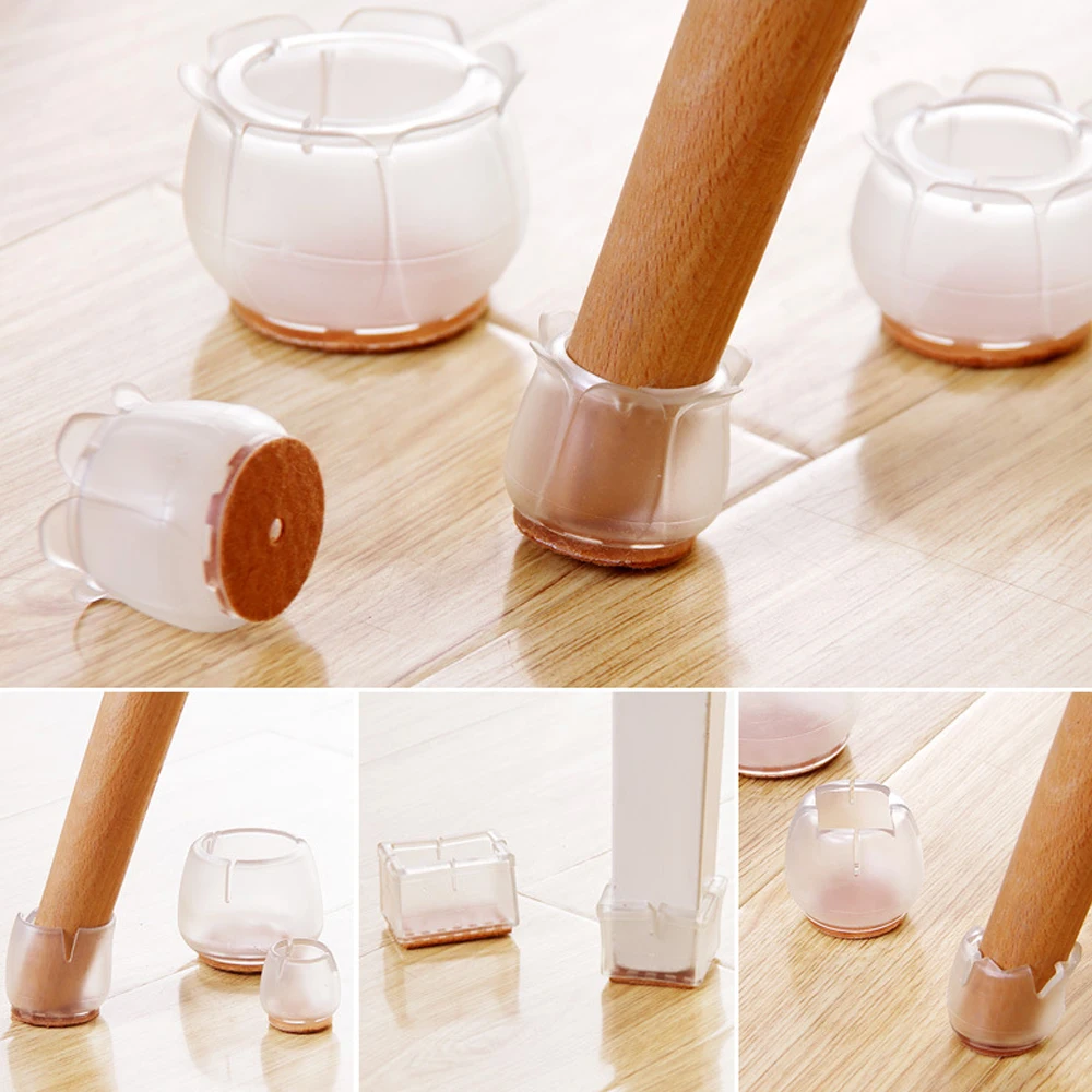 4/12Pcs Chair Legs Covers Hardwood Floor Protector Mat Furniture Table Legs Pads Felt Bottom Wrapped Anti Scratch Chair Leg Caps - Image 2