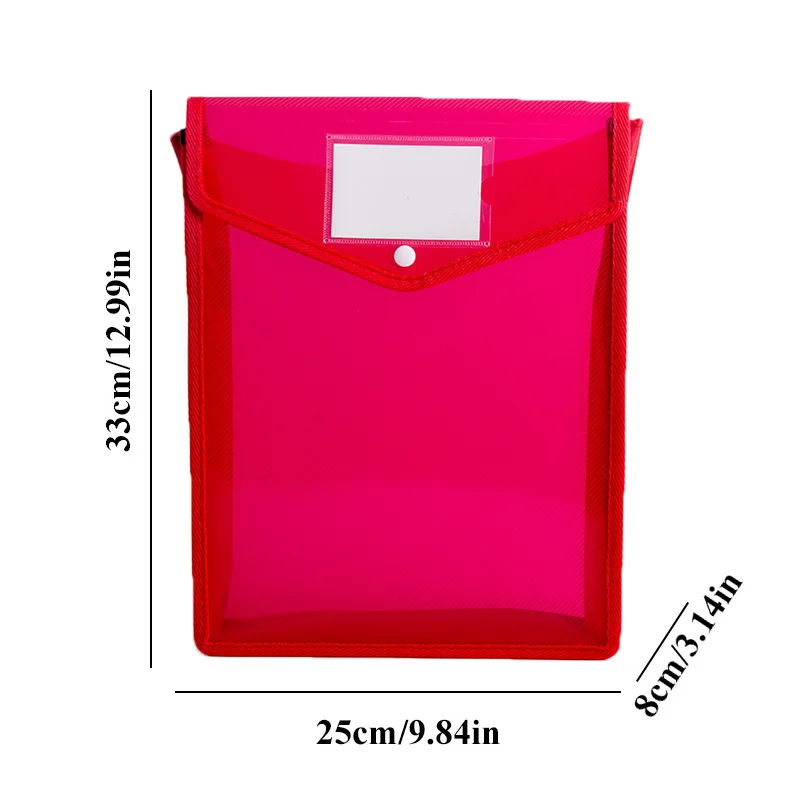 A4 Transparent Lightweight File Bag Portable Waterproof Folder Document Holder Large Capacity Button Storage School Test Paper - Image 5
