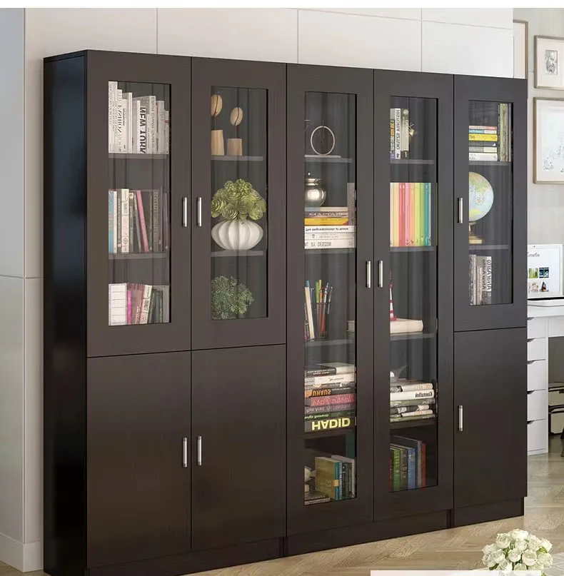 Modern glass bookcase bookshelf fine free combination File cabinet Office bookcase storage ark - Image 4