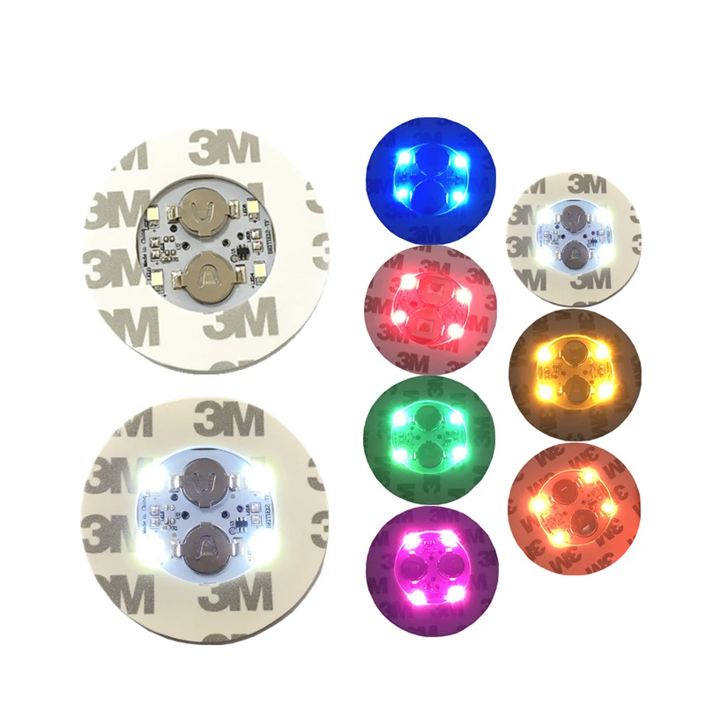 1-20PCS LED Bottle Coasters Lights 4leds Light Up Coaster Stickers Bar Drinks Cup Wine Liquor Bottle Coaster Atmosphere Light - Image 4