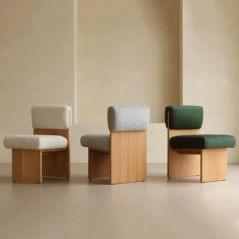 Nordic Furniture Leisure Living Room Chairs Solid Wood Dining Chair Bedroom Makeup Chair Dressing Stool Modern Single Sofa Chair - Image 5