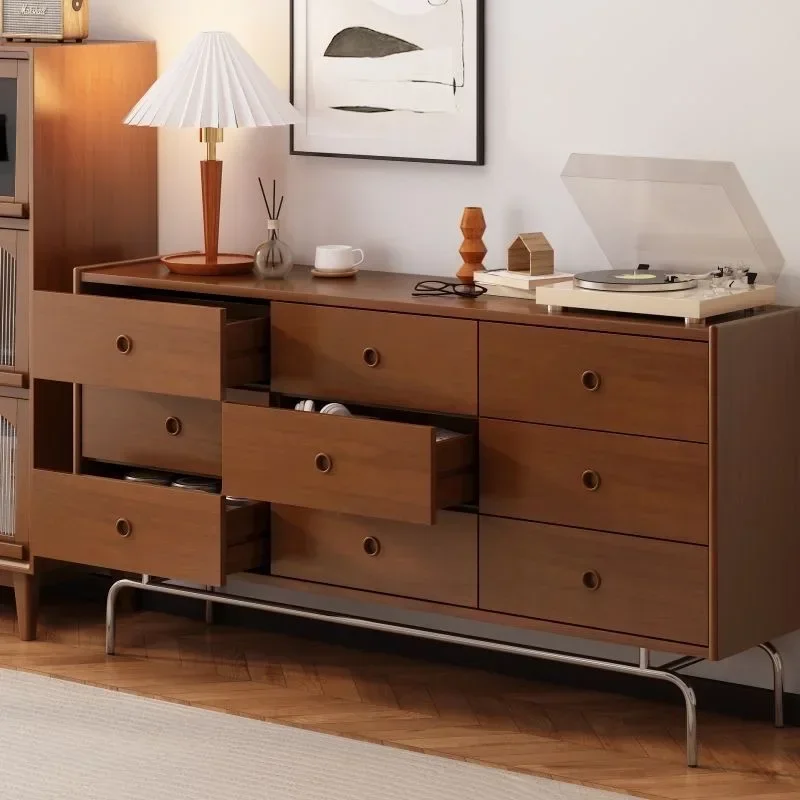 Large Chest of 5 Drawers Sideboard Buffet Cabinet Bedroom Cabinet with Wood Drawers Organizer Living Room Side Table Hallway - Image 4