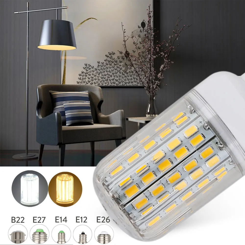 Hot LED Lamp Bulb E14 E27 B22 E12 Light Bulbs 24 30 42 64 80 89 108 136 165leds 5730 SMD Ampoule Bombillas Lighting For Home - Image 2