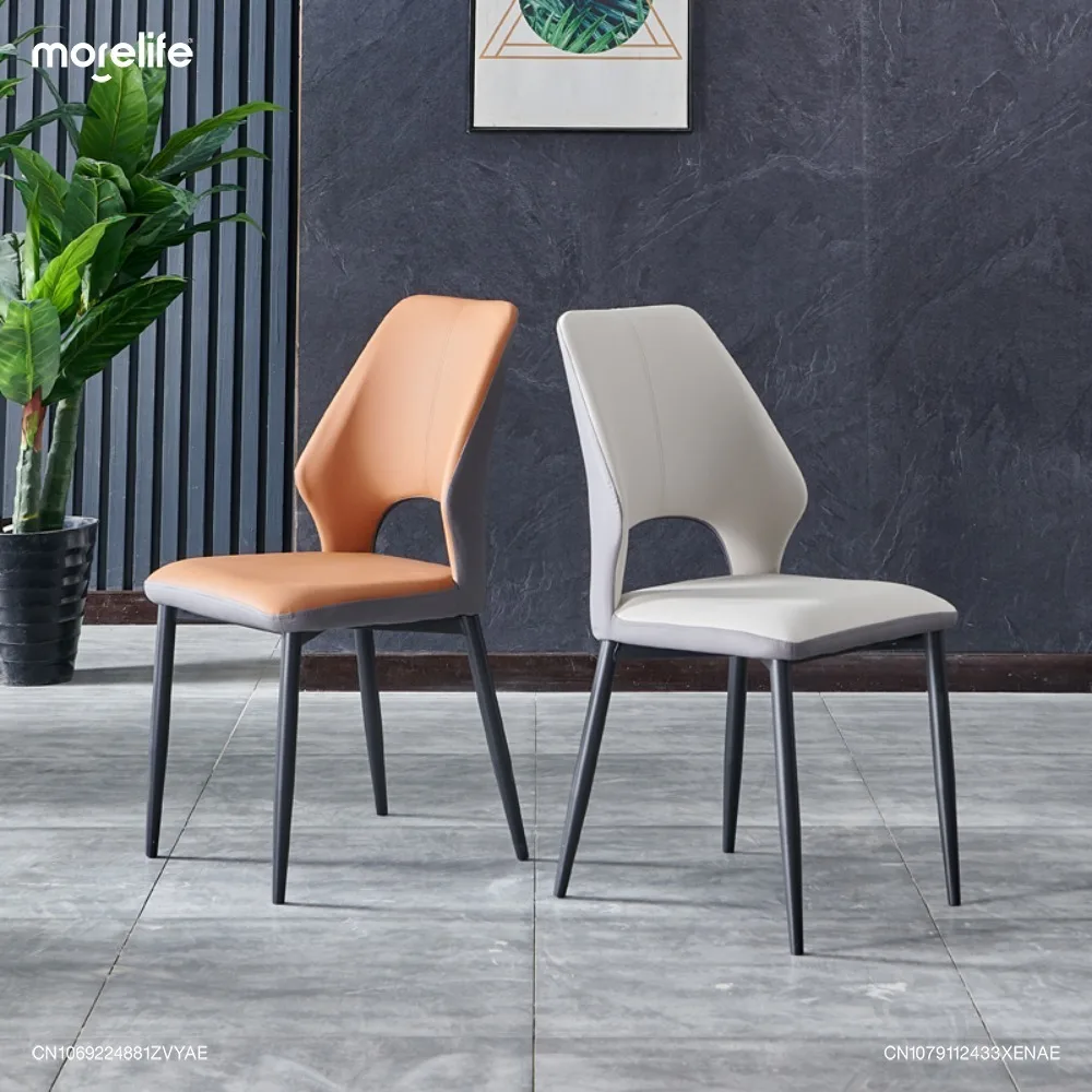 Italian Restaurant Faux Leather Dining Chair Light Luxury Nordic Hotel Designer Model Creative Minimalism Armchair Furniture K01 - Image 3