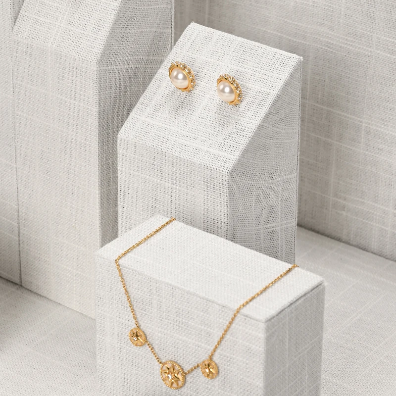 Ciyye Linen Block Jewelry Display Props for High End Rings Bracelets Necklaces Counter Window Display Shop Jewelry Display Stand - Image 5
