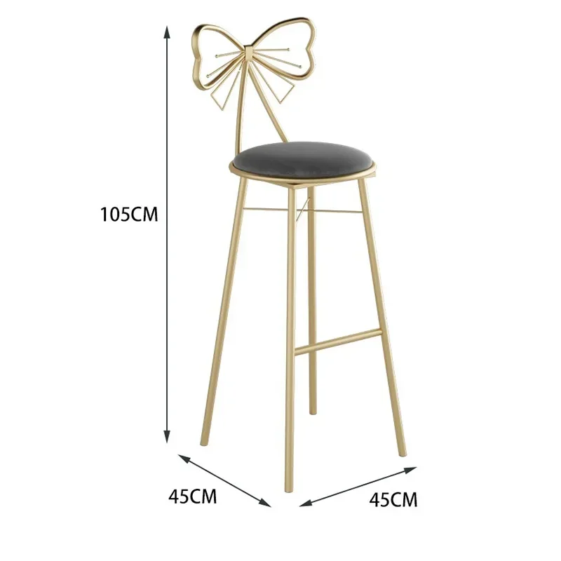 European Gold Bar Stool Luxury Metal Faux Leather Modern High Bar Chairs White Living Room Taburetes De Bar Home Furniture - Image 2