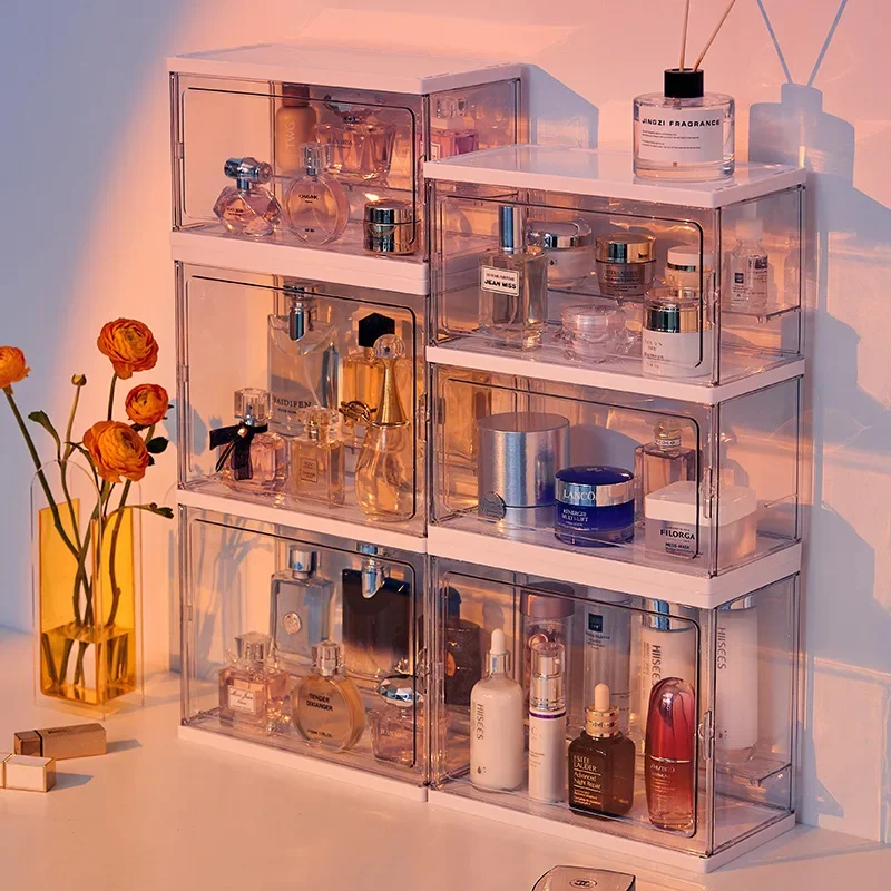Perfume Storage Box Dustproof Acrylic Display Cabinet Light Luxury Simple Dressing Table Cosmetic Desktop Organizer - Image 2