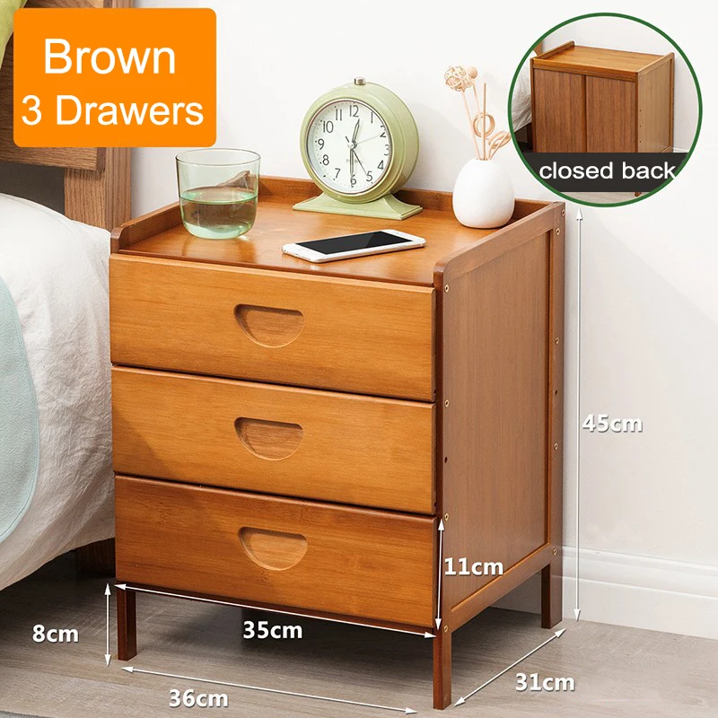 Bamboo Nightstands, Bedside Tables with Open Storage Compartments, Modern Side Table, Easy To Assemble End Table for Bedroom - Image 3