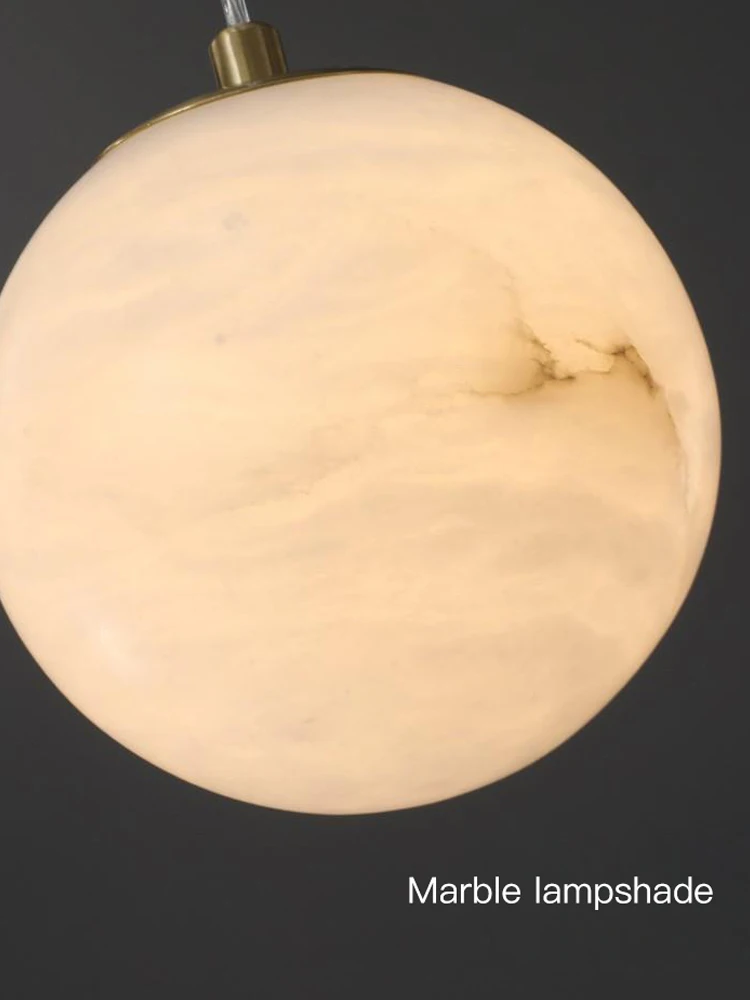 Marble Ball Pendant Lamp Bedroom Bedside Living Room Coffee Shop Indoor Modern Decor LED Single Small Pendant Light Fixture 2024 - Image 4
