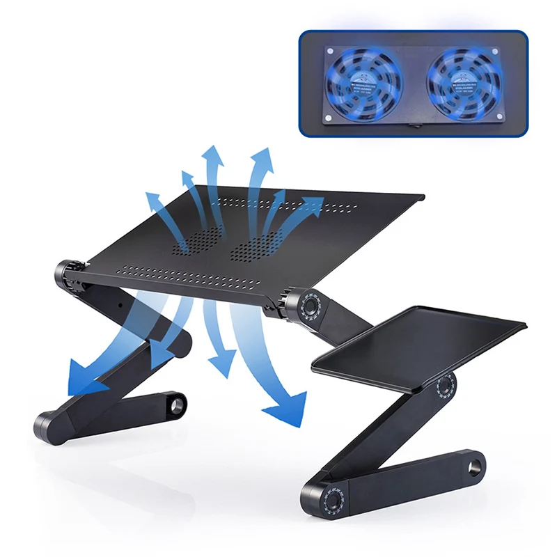 Adjustable Aluminum Lazy Laptop Desk For Bed Table Ergonomic Portable Laptop Stand Tray Sofa Bed - Image 2