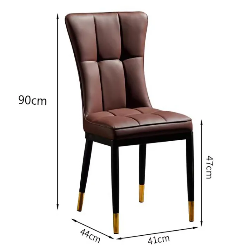 Aesthetic Luxury Dining Chairs Modern Comfortable Vanity Chair Designer Kitchen Leather Ensembles Salle À Manger Furniture - Image 2
