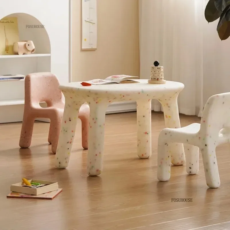Plastic Study Table and Chairs Set for Kids Table Chair Stool Kindergarten Plastic Children Strong Durable Tables Furniture - Image 2