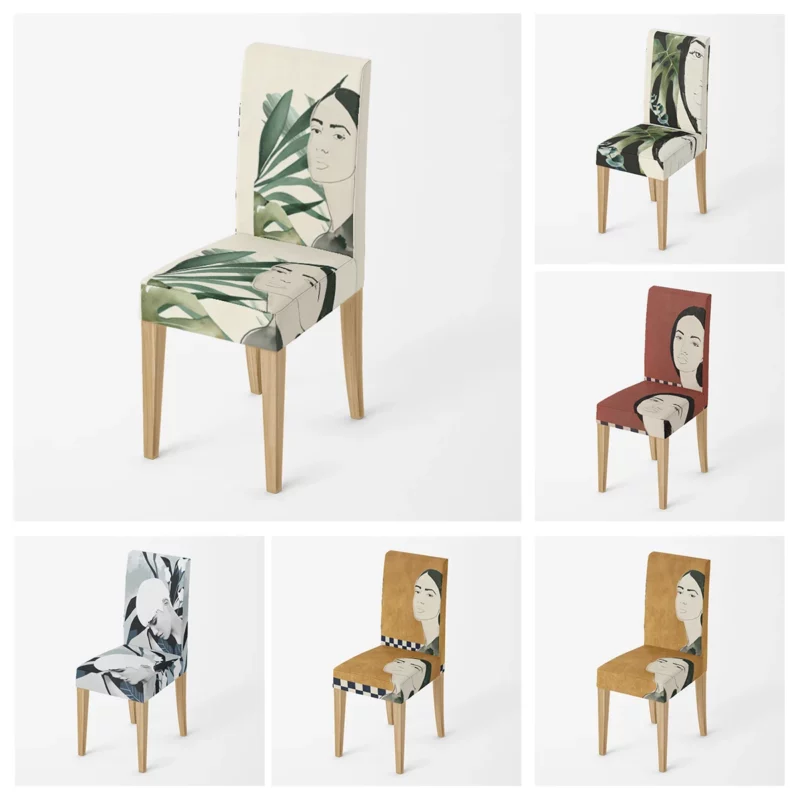 Home chair Covers kitchen adjustable dining elastic fabric chairs cover wedding Desk stretch back restaurant decro Abstract art