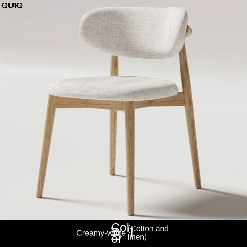 GUIG Cream Style Solid Wood Dining Chair Hotel Designer Chair Home Casual Dining Chair Modern Simple Stool Hot New - Image 5