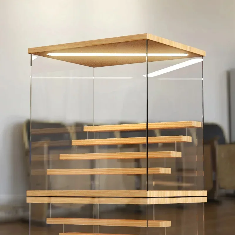 Blind box storage box bubble mat acrylic display rack hand box display cabinet toy LEGO model dust cover without light