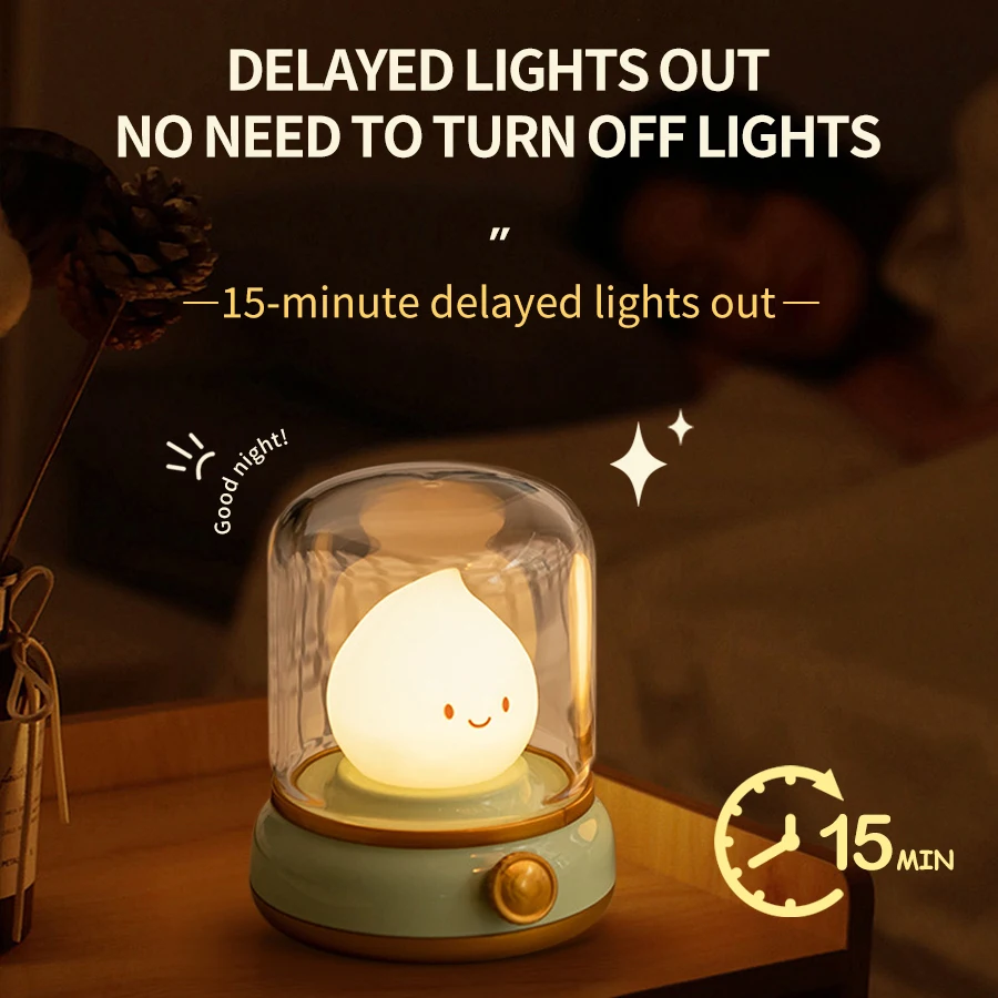 Retro Oil Night Lamp USB Charging Dimming Timing Nightlights Soft Light Baby Sleeping Bedroom Bedside Emotional Lighting - Image 5