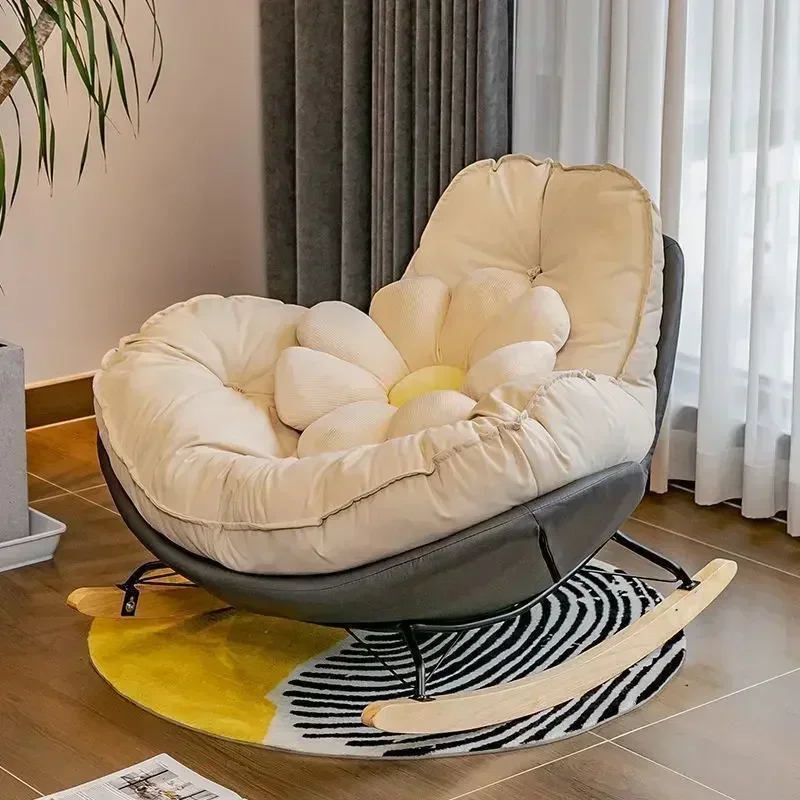 Lazy Couch Penguin Rocking Chair Wood Leisure Large Rocking Chair Can Lie On The Balcony Living Room Small Leisure Lazy Chair - Image 3