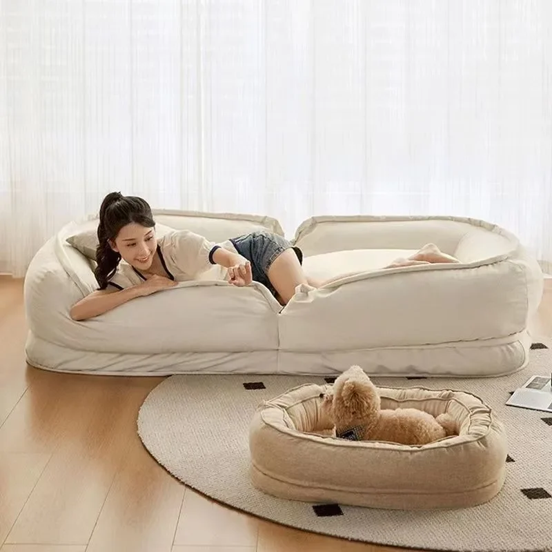 Morden Fabric Living Room Sofa Folding Sofa Bed 1-person Removable Tatami Chair Washable Multifunction Adjustable Home Furniture