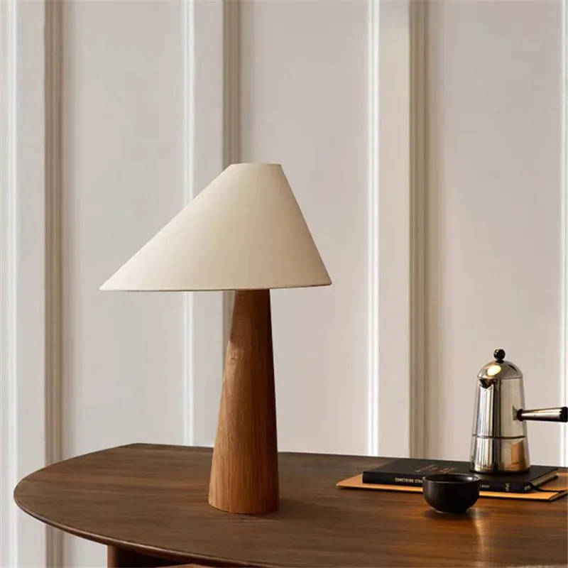 Tapered Oak Wood Floor Lamp Wabi-sabi Vintage Floor light for Living Room Bedroom Study Tea House Cafe Solid Wood table Lamp - Image 2