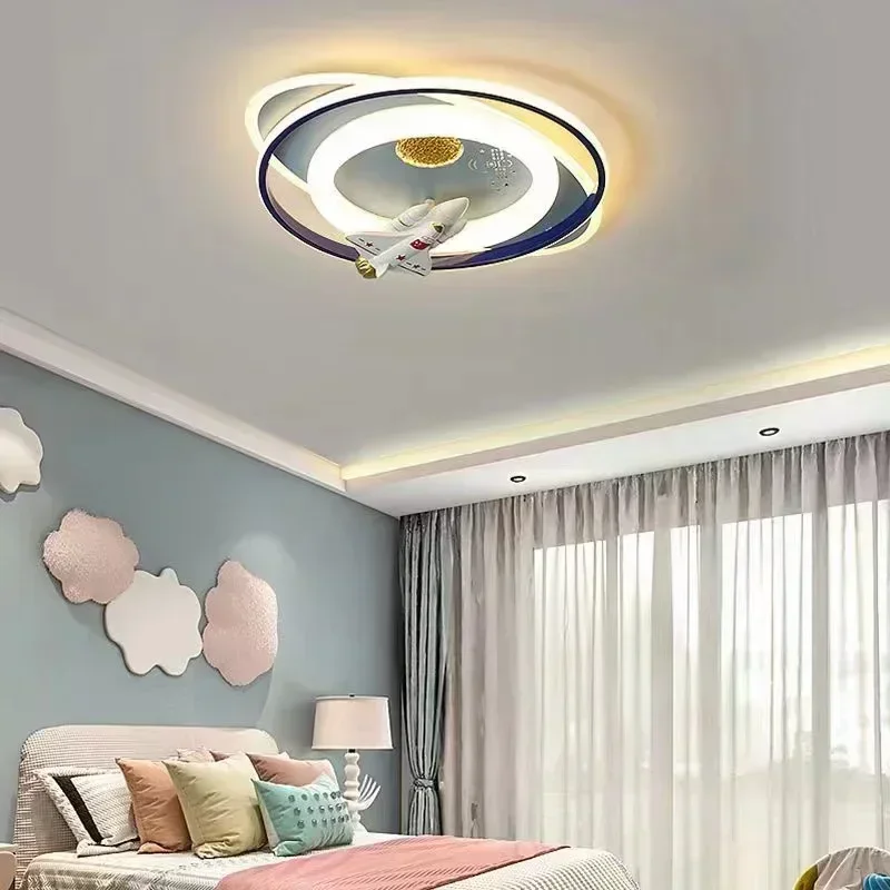 Astronaut Ceiling Lights Kids Room Boy Girl Bedroom Chandelier Princess Spaceman Rocket Rabbit Children's Lamps Home-appliance - Image 2