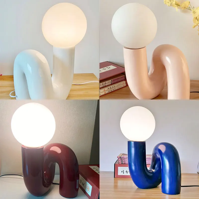 LED Table Lamp Children Room Bedroom Bedside Lamp Creative Resin Glass Decoration Designer Desk Light - Image 5