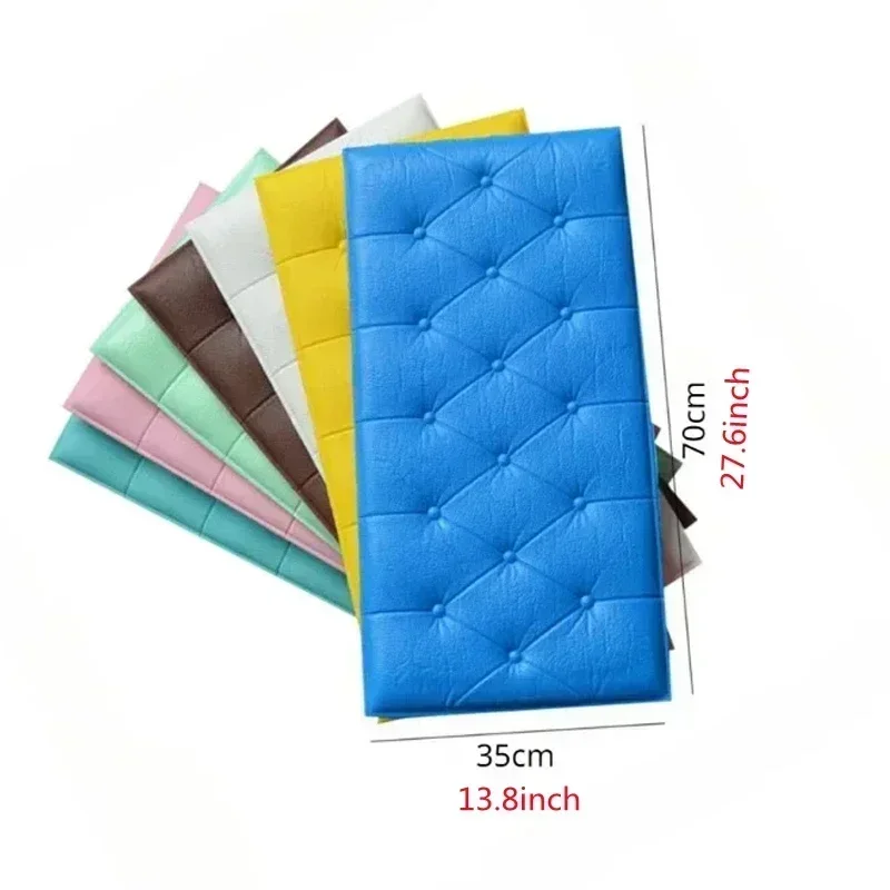 1/3PCS Home Decoration Anti-Collision 3D Soft Package Bed Sticker Thickened Self-Adhesive Wall Sticker Tatami Headboard Bedroom - Image 2