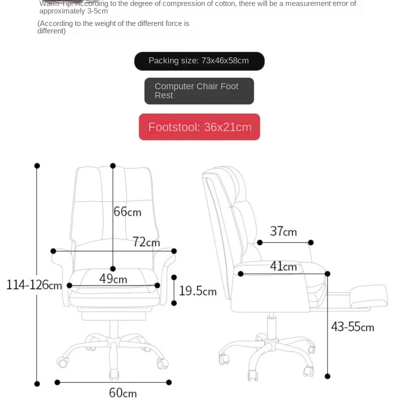 OLEVO Computer Chair Bedroom Office Chair Live Desk chair Comfortable Sedentary Reclining Ergonomic Gaming Chair Game Stoelen - Image 6
