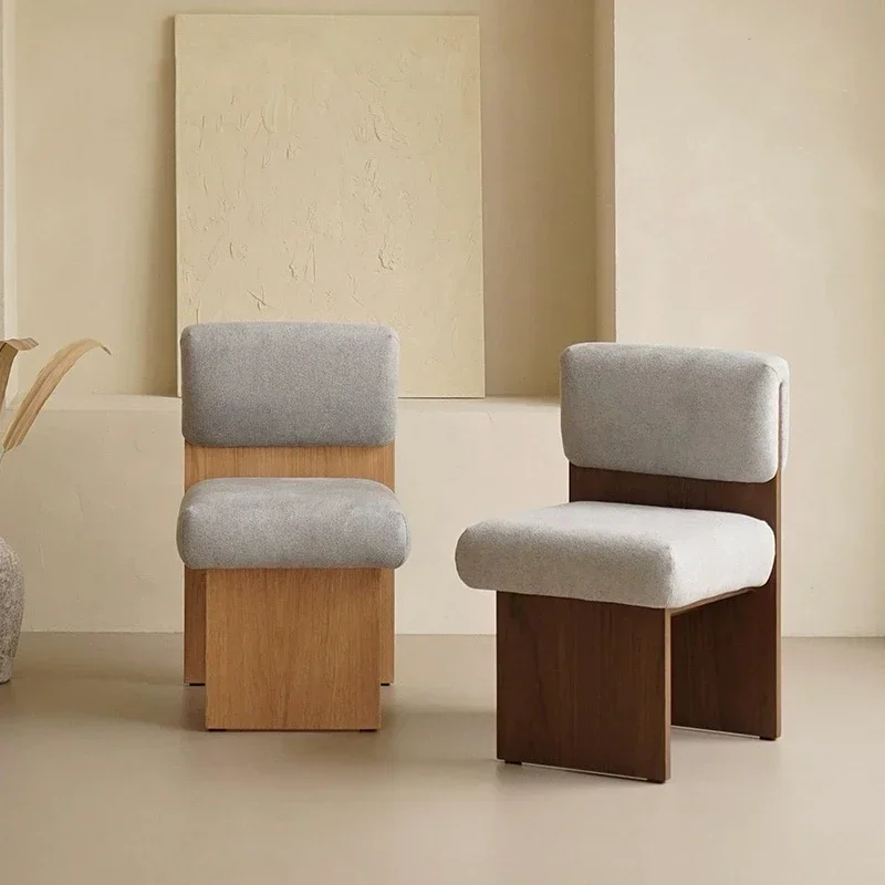 Nordic Furniture Leisure Living Room Chairs Solid Wood Dining Chair Bedroom Makeup Chair Dressing Stool Modern Single Sofa Chair - Image 2