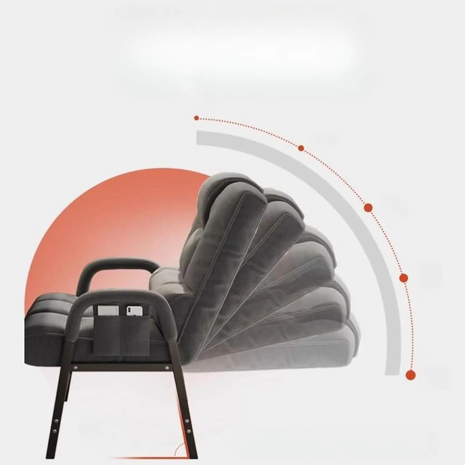Ergonomic Reclining Chair Padded Cushion Seat High Back Metal Frame Dormitory Thickened Neck Support For Gaming Reading Chair - Image 4