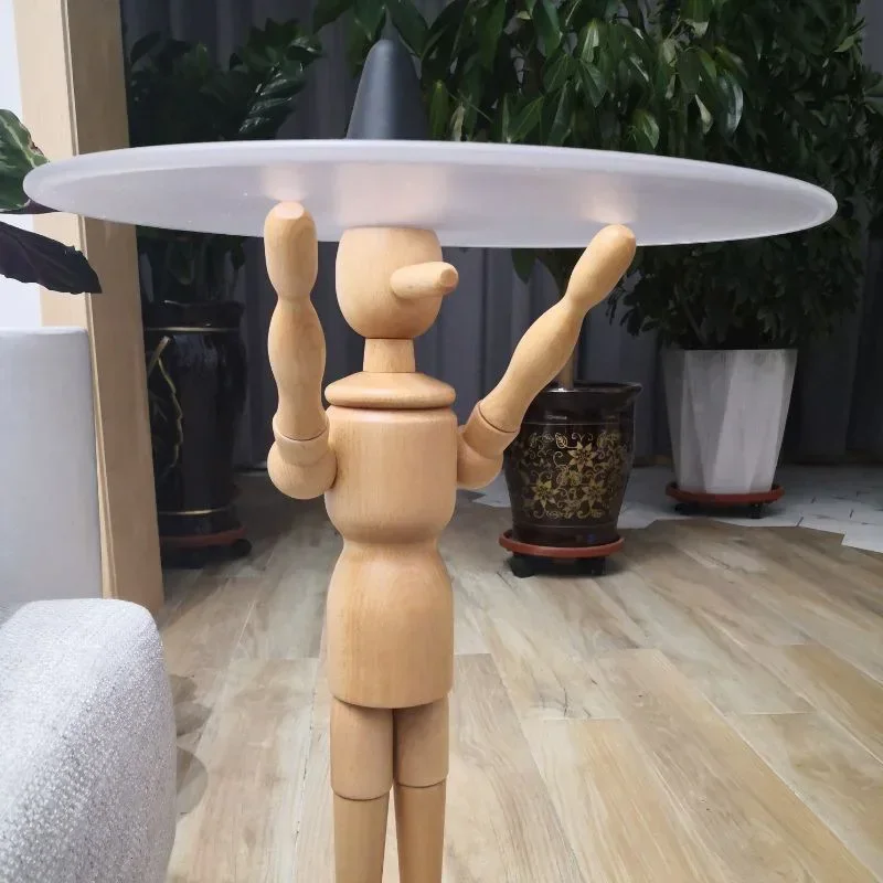 Household Creative Puppet Coffee Table Nordic Living Room Home Solid Wood Sofa Side Few Plastic Tray Light Luxury Bedside Table - Image 4