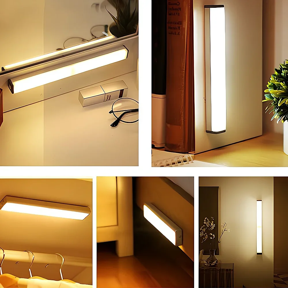 Night Lights Wireless LED Motion Sensor Lamp USB Rechargeable Magnetic For Wardrobe Room Closet Kitchen Aisle Tube Detector Bulb - Image 4