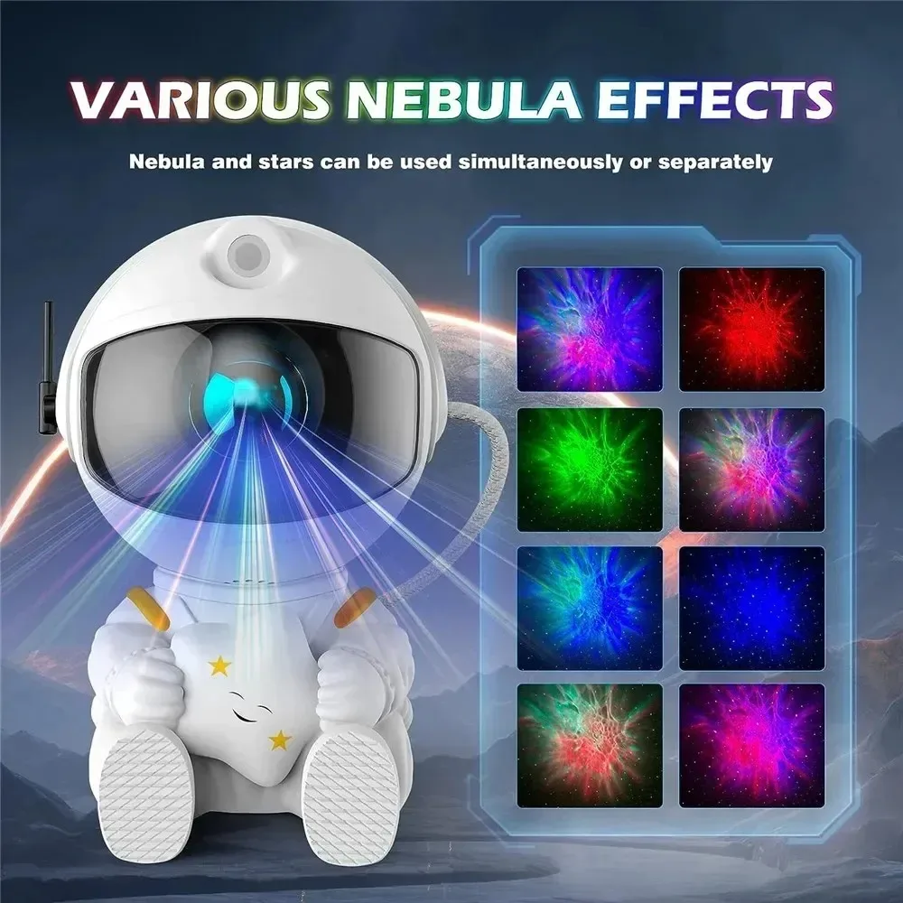 Star Projector Galaxy Night Light Astronaut Space Projector Starry Nebula Ceiling LED Lamp for Bedroom Home Decorative kids gift - Image 4
