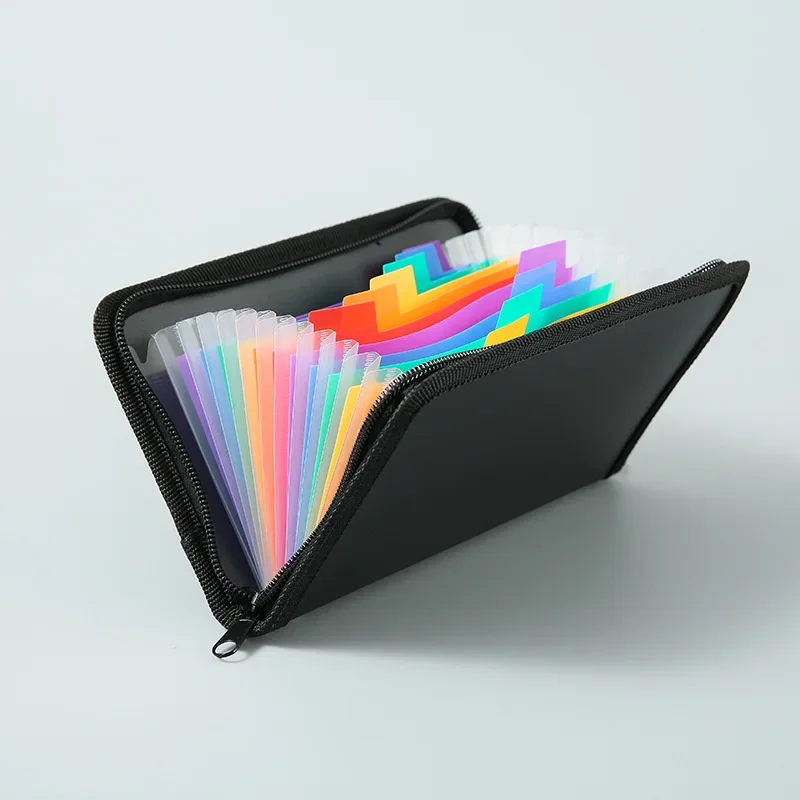 A6 Colorful Expanding File Folder Bag Wallet 13 Compartment File Pouch Bill Pouch Document Zipper Organizer Office Supplies - Image 3