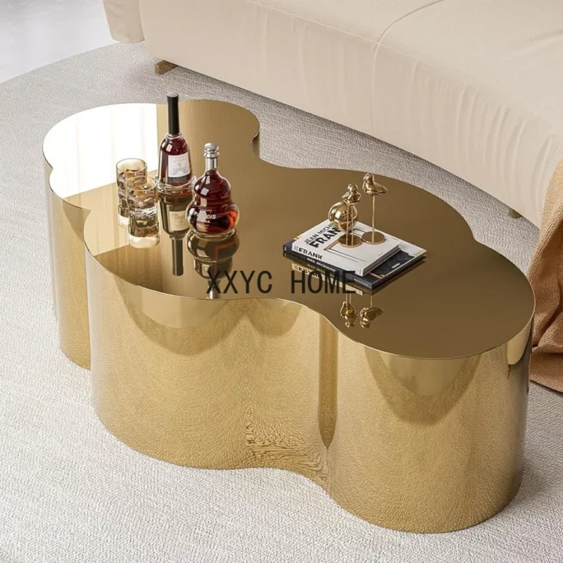 Gold Coffee , Large Cloud Fashion Design Accent Table End , Stainless Tables for Living Room