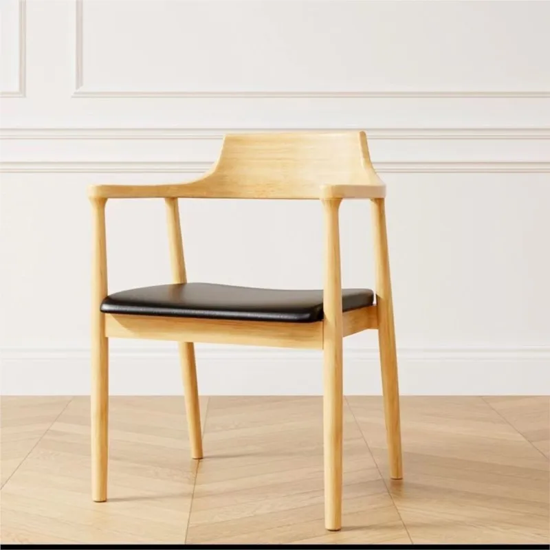 JOYLIVE Nordic Solid Wood Dining Chair Light Luxury White Wax Wood Living Room Chairs Modern Simple Leisure Armchair Furniture - Image 6
