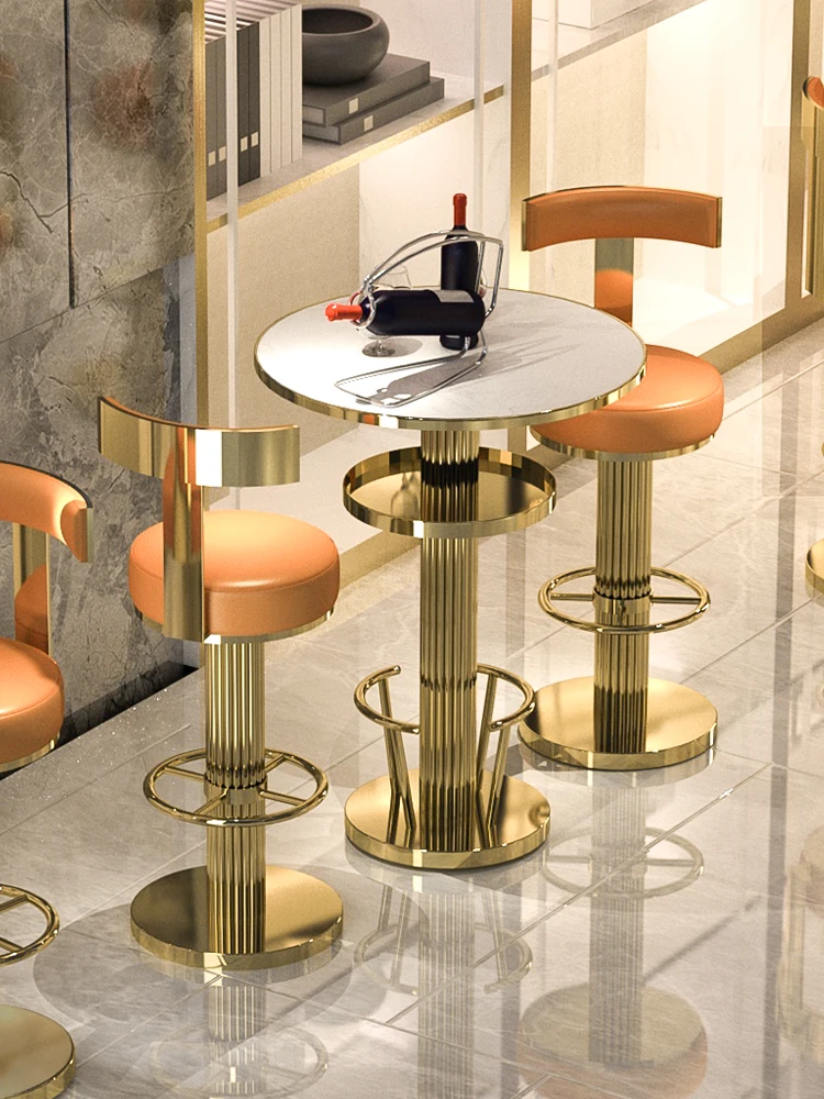 Bar Stools Height Adjustable Swivel Bar Chair Stainess Steel Kitchen Counter Golder Stools Dining Desk High Chairs - Image 6