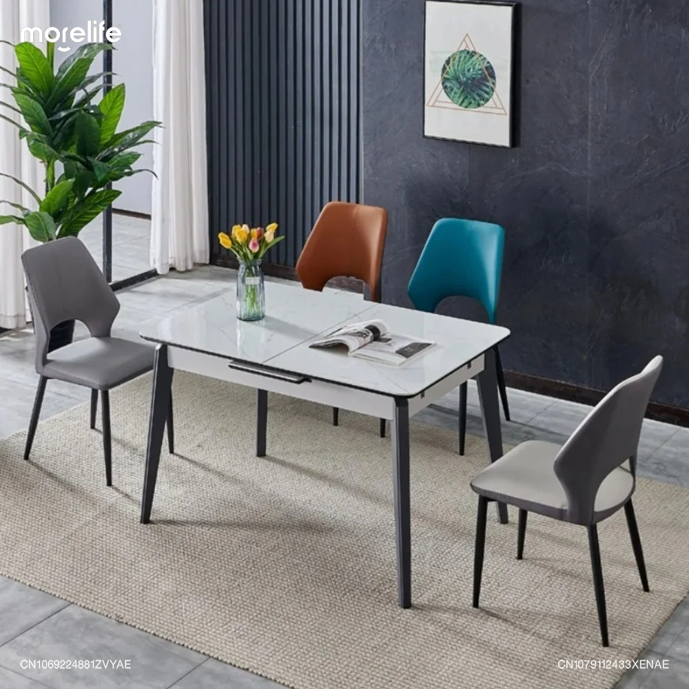 Italian Restaurant Faux Leather Dining Chair Light Luxury Nordic Hotel Designer Model Creative Minimalism Armchair Furniture K01 - Image 2
