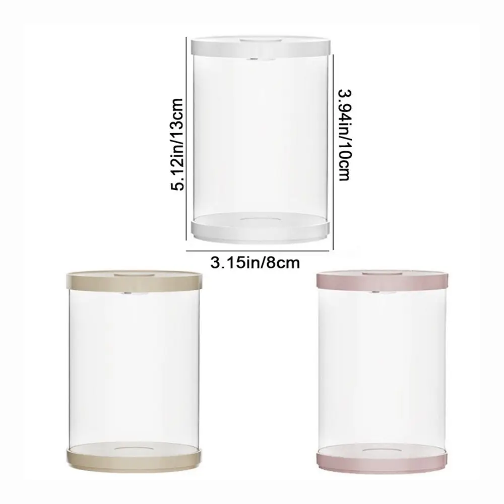 2Pcs Plastic Figurine Display Case Transparent Dustproof Doll Protection Box Round Single Doll Display Cabinet Home - Image 6