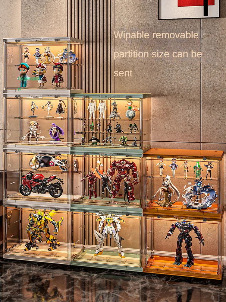 Storage Display Cabinet Transparent Acrylic Hand Office Blind Box Wooden Cabinet Children's Toys Display Ark Office Box - Image 2