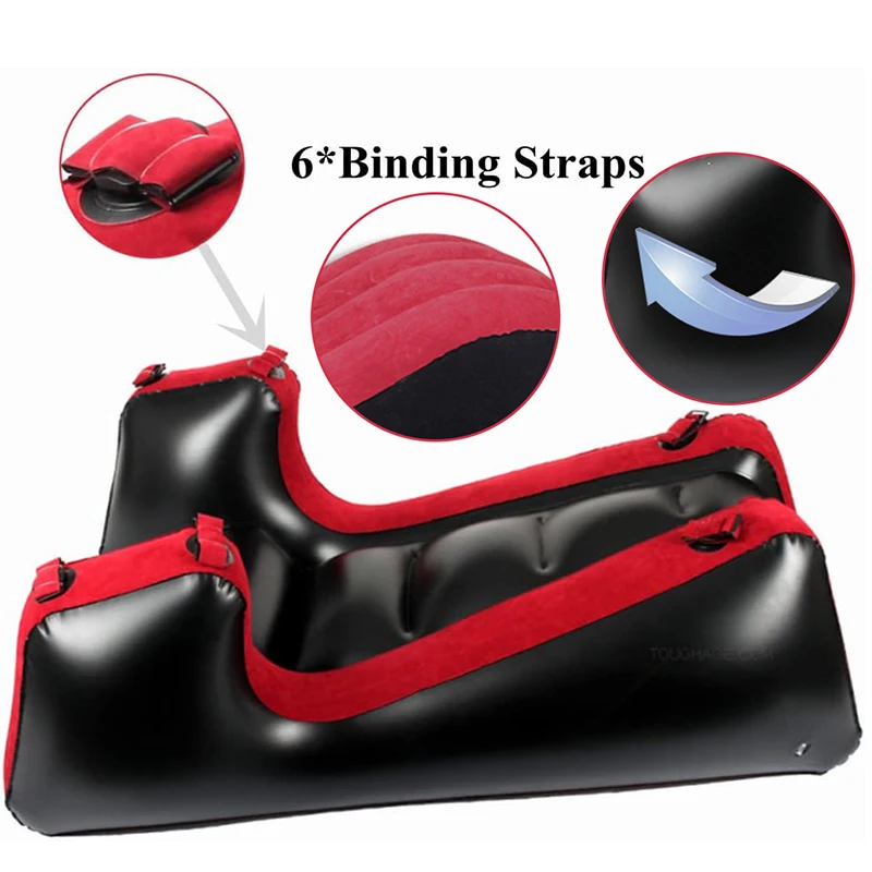Love Seat Pillow For Positions Inflatable Seats Pillow For Couple Pvc Furniture Inflatable Portable Fun Exotic Red Sofa Bed - Image 2