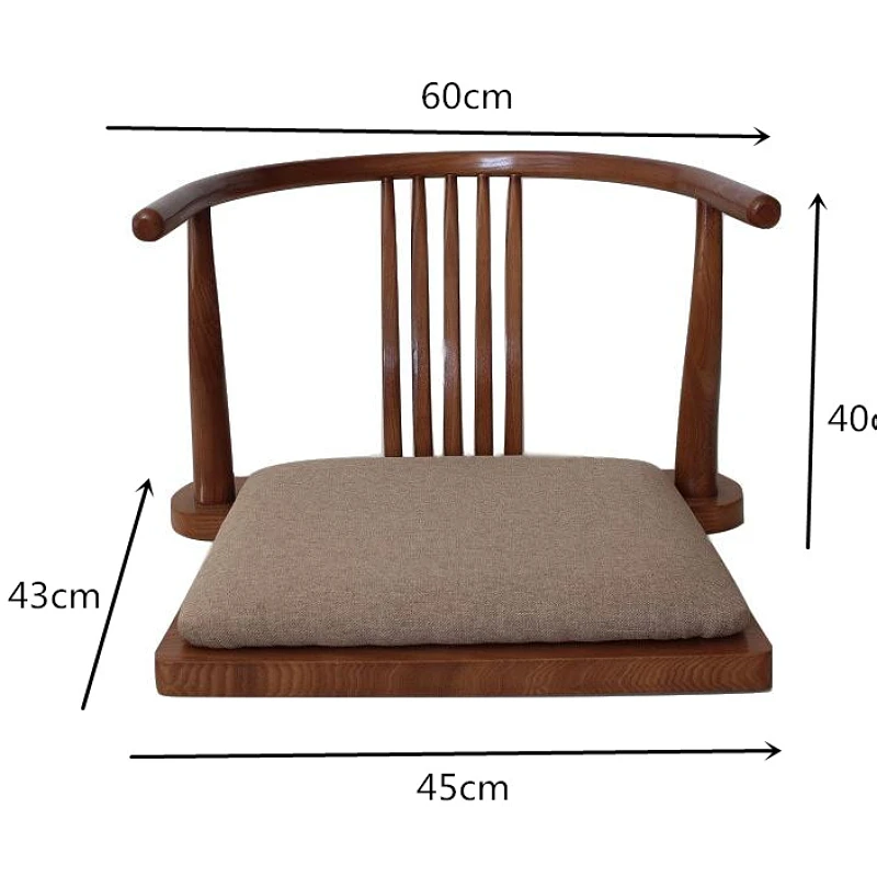 Zaisu Legless Chair for Sitting on The Floor Unique Janpanese Tatami Armchair Seat with Cushion Living Room Accent Furniture - Image 5
