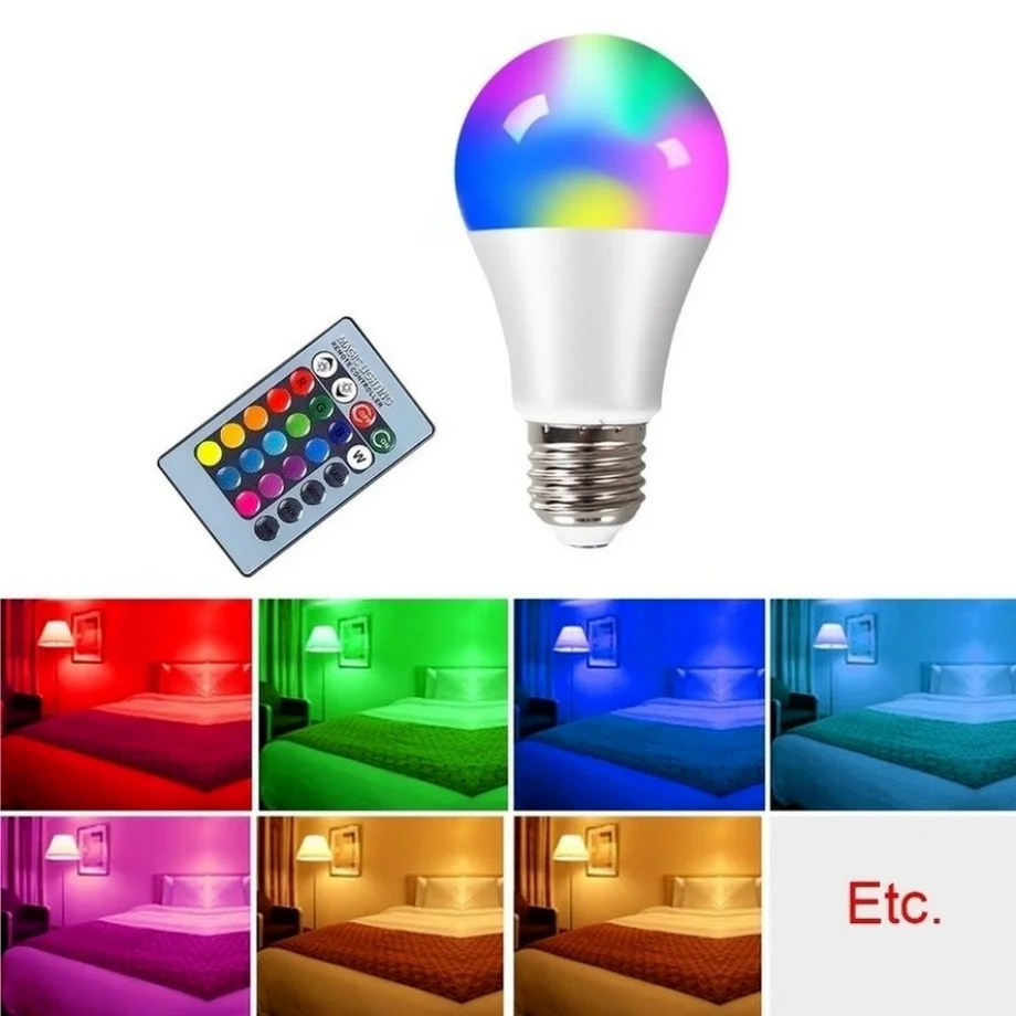 E27 LED RGB Lamp Spotlight Bulb AC 85-265V Bombillas LED 4W 10W 15W IR Remote Control Led Bulb Smart Led RGBW Lamp Home Decor - Image 4