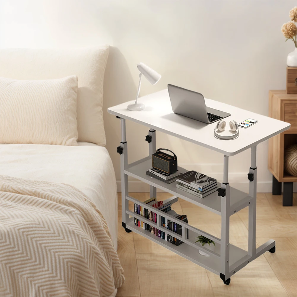 Adjustable Bedside Laptop Desk Multi-Layer Storage Height Adjustable Bedside Table Height Adjustable Laptop Desk for Home Office - Image 6